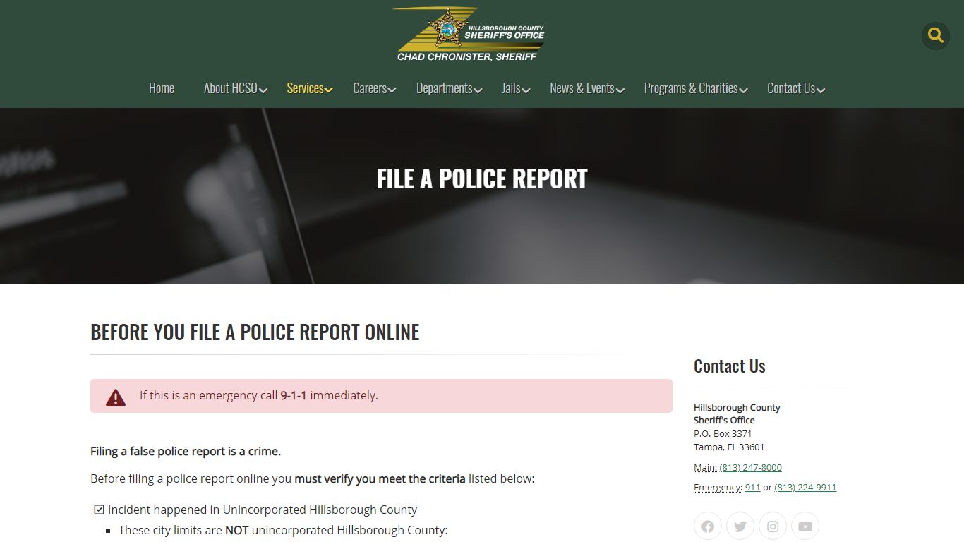 File a Police Report Online | HCSO, Tampa FL - teamhcso.com